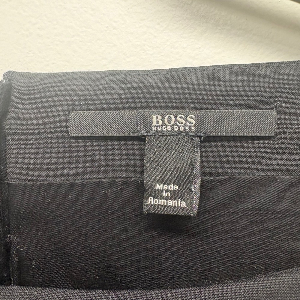 Hugo Boss Daperla Black Wool Ruffle Sheath Dress Career Womens Size 10 - Picture 5 of 9